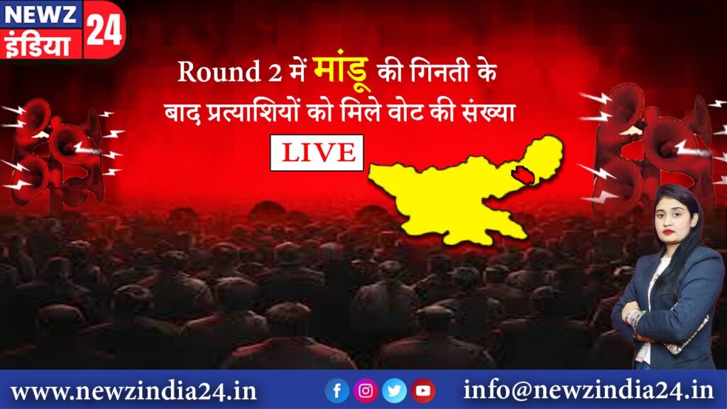 Round 2 में मांडू की गिनती के बाद प्रत्याशियों को मिले वोट की संख्या