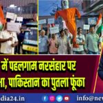 निरसा में पहलगाम नरसंहार पर आक्रोश सभा, पाकिस्तान का पुतला फूंका