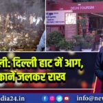 नई दिल्ली: दिल्ली हाट में आग, 30 दुकानें जलकर राख 