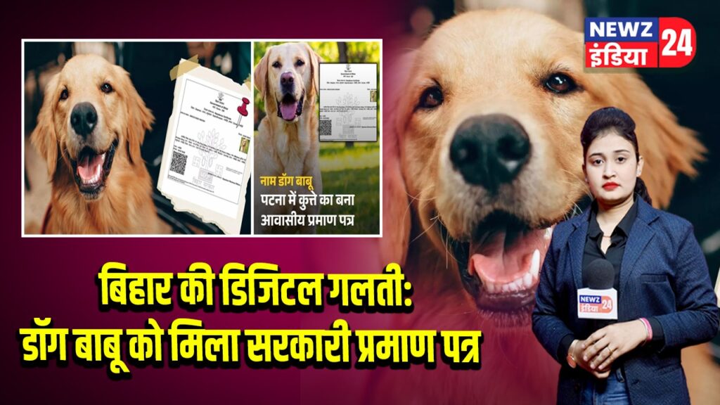 बिहार की डिजिटल गलती: डॉग बाबू को मिला सरकारी प्रमाण पत्र