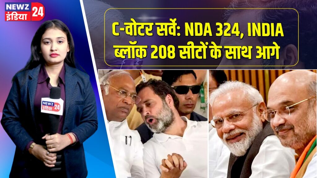 C-वोटर सर्वे: NDA 324, INDIA ब्लॉक 208 सीटों के साथ आगे