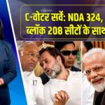 C-वोटर सर्वे: NDA 324, INDIA ब्लॉक 208 सीटों के साथ आगे