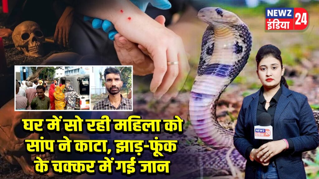 घर में सो रही महिला को सांप ने काटा, झाड़-फूंक के चक्कर में गई जान