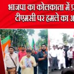 भाजपा का कोलकाता में प्रदर्शन, टीएमसी पर हमले का आरोप