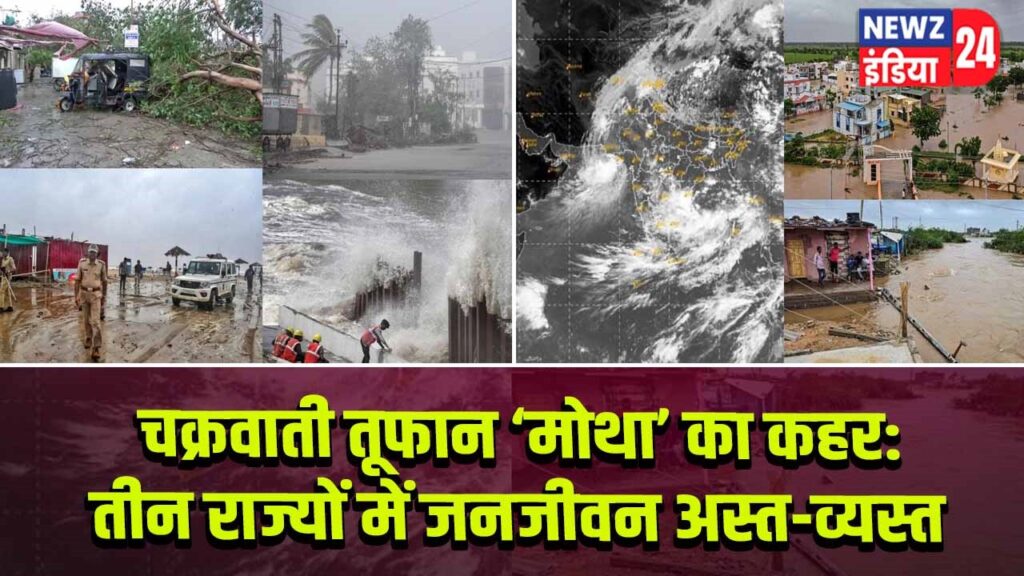 चक्रवाती तूफान ‘मोथा’ का कहर: तीन राज्यों में जनजीवन अस्त-व्यस्त