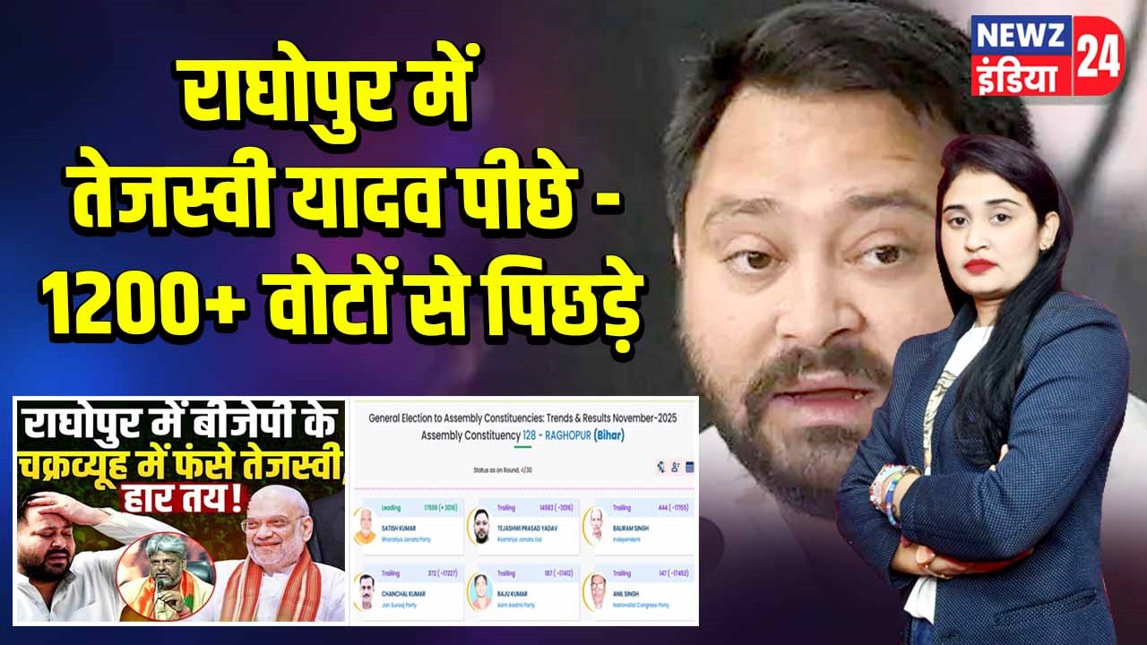 राघोपुर में तेजस्वी यादव पीछे – 1200+ वोटों से पिछड़े