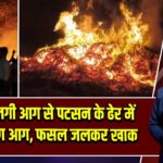 अचानक लगी आग से पटसन के ढेर में लगी भीषण आग, फसल जलकर खाक 