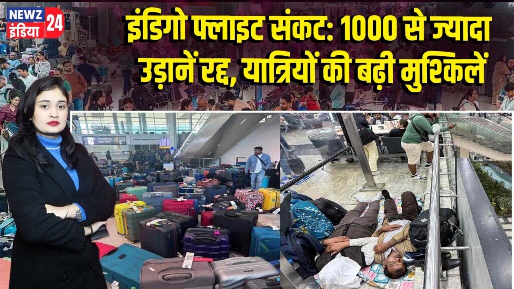 इंडिगो फ्लाइट संकट: 1000 से ज्यादा उड़ानें रद्द, यात्रियों की बढ़ी मुश्किलें