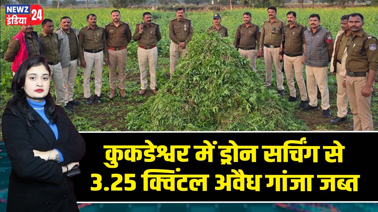 कुकडेश्वर में ड्रोन सर्चिंग से 3.25 क्विंटल अवैध गांजा जब्त