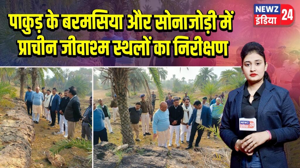 पाकुड़ के बरमसिया और सोनाजोड़ी में प्राचीन जीवाश्म स्थलों का निरीक्षण