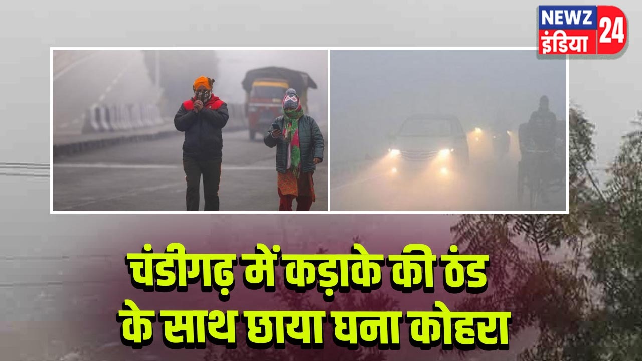 चंडीगढ़ में कड़ाके की ठंड के साथ छाया घना कोहरा