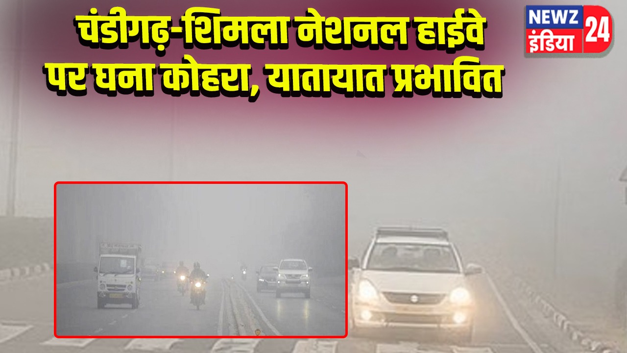 चंडीगढ़-शिमला नेशनल हाईवे पर घना कोहरा, यातायात प्रभावित