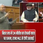 बिहार सत्र में CM नीतीश का तेजस्वी यादव पर हमला, राजद MLC से टोपी उतरवाई |