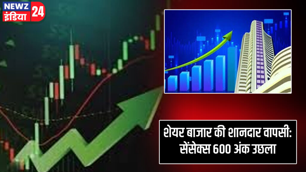 शेयर बाजार की शानदार वापसी: सेंसेक्स 600 अंक उछला
