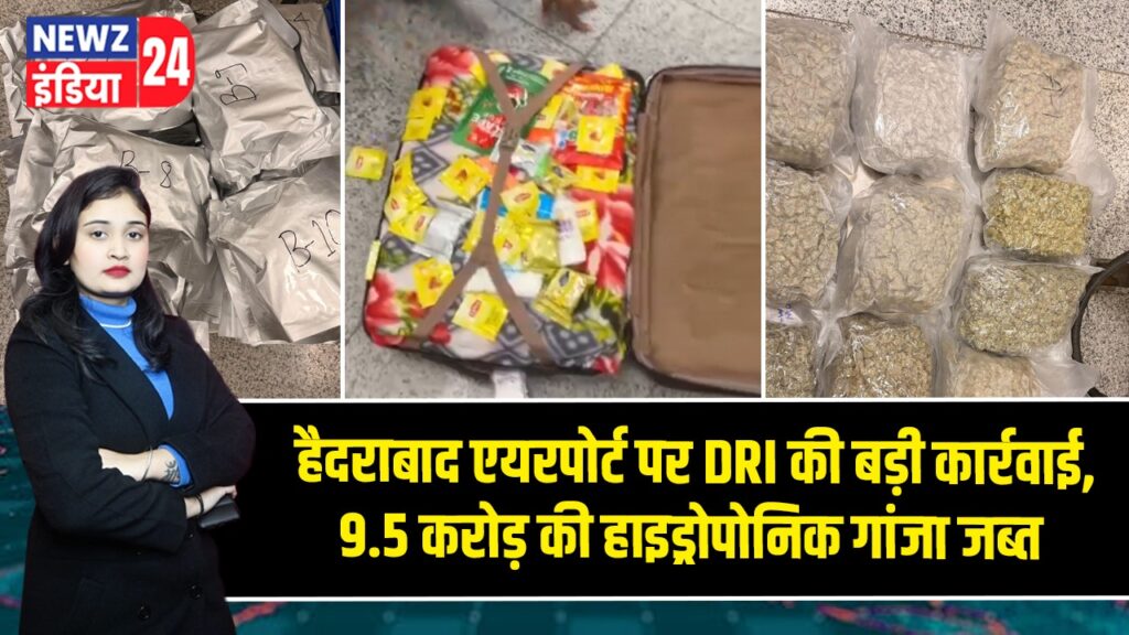 हैदराबाद एयरपोर्ट पर DRI की बड़ी कार्रवाई, 9.5 करोड़ की हाइड्रोपोनिक गांजा जब्त
