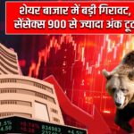शेयर बाजार में बड़ी गिरावट, सेंसेक्स 900 से ज्यादा अंक टूटा