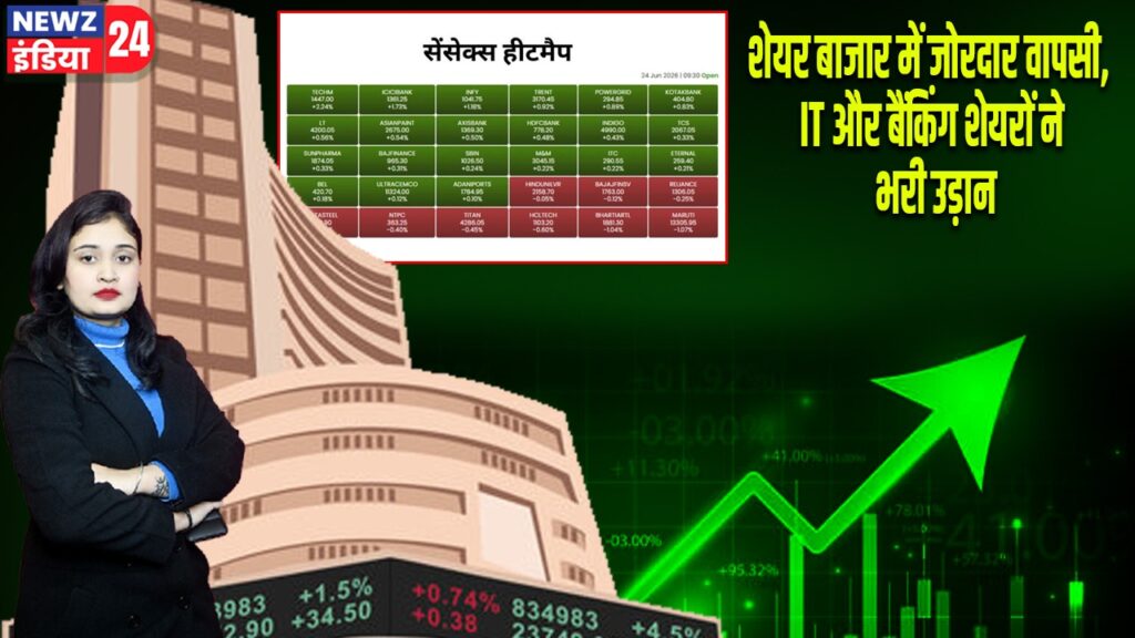 शेयर बाजार में जोरदार वापसी, IT और बैंकिंग शेयरों ने भरी उड़ान