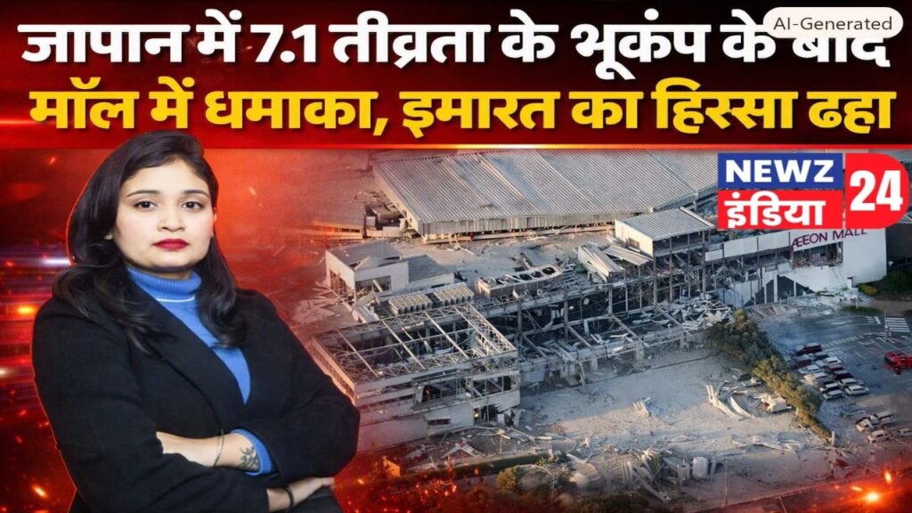 जापान में 7.1 तीव्रता के भूकंप के बाद मॉल में धमाका, इमारत का हिस्सा ढहा |