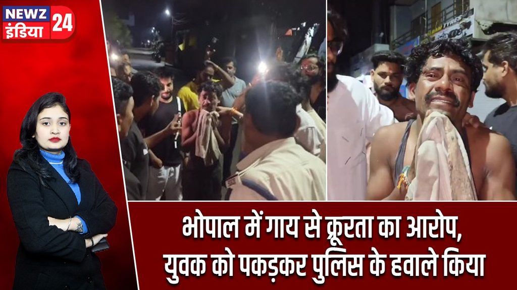 भोपाल में गाय से क्रूरता का आरोप, युवक को पकड़कर पुलिस के हवाले किया